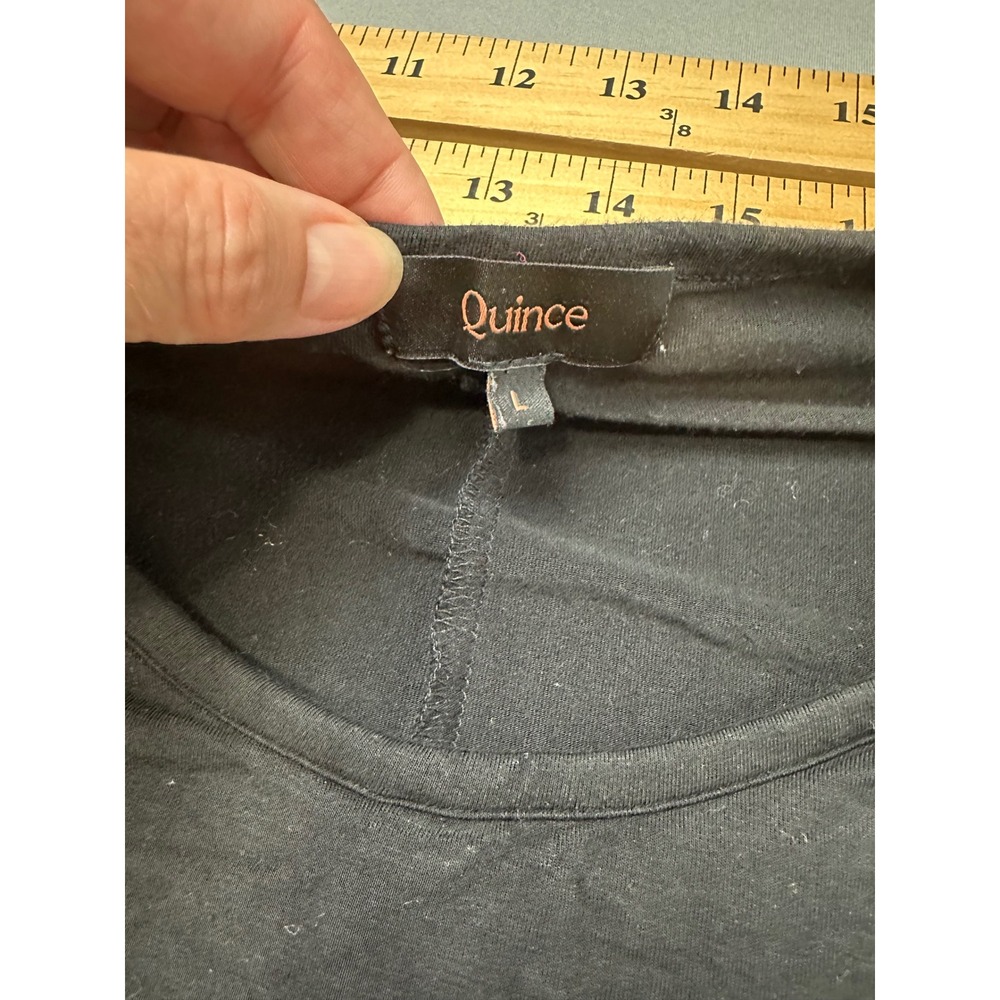 Quince Bamboo Jersey Maternity & Nursing T-Shirt Dress Black V-Neck L LB44294 - Picture 8 of 10